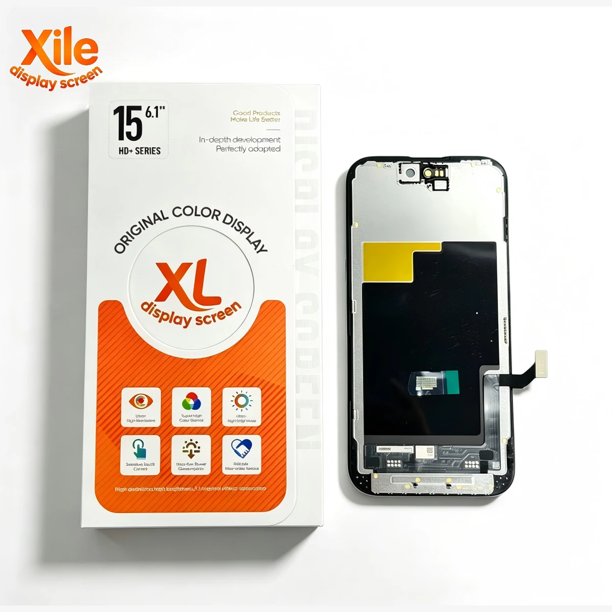 LCD iPhone 15 Xile HD+ Incell tampak depan