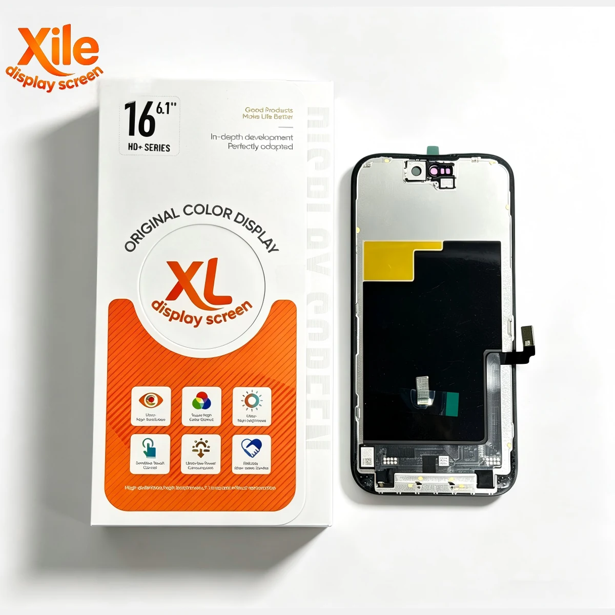 LCD iPhone 16 Xile HD+ Incell tampak depan