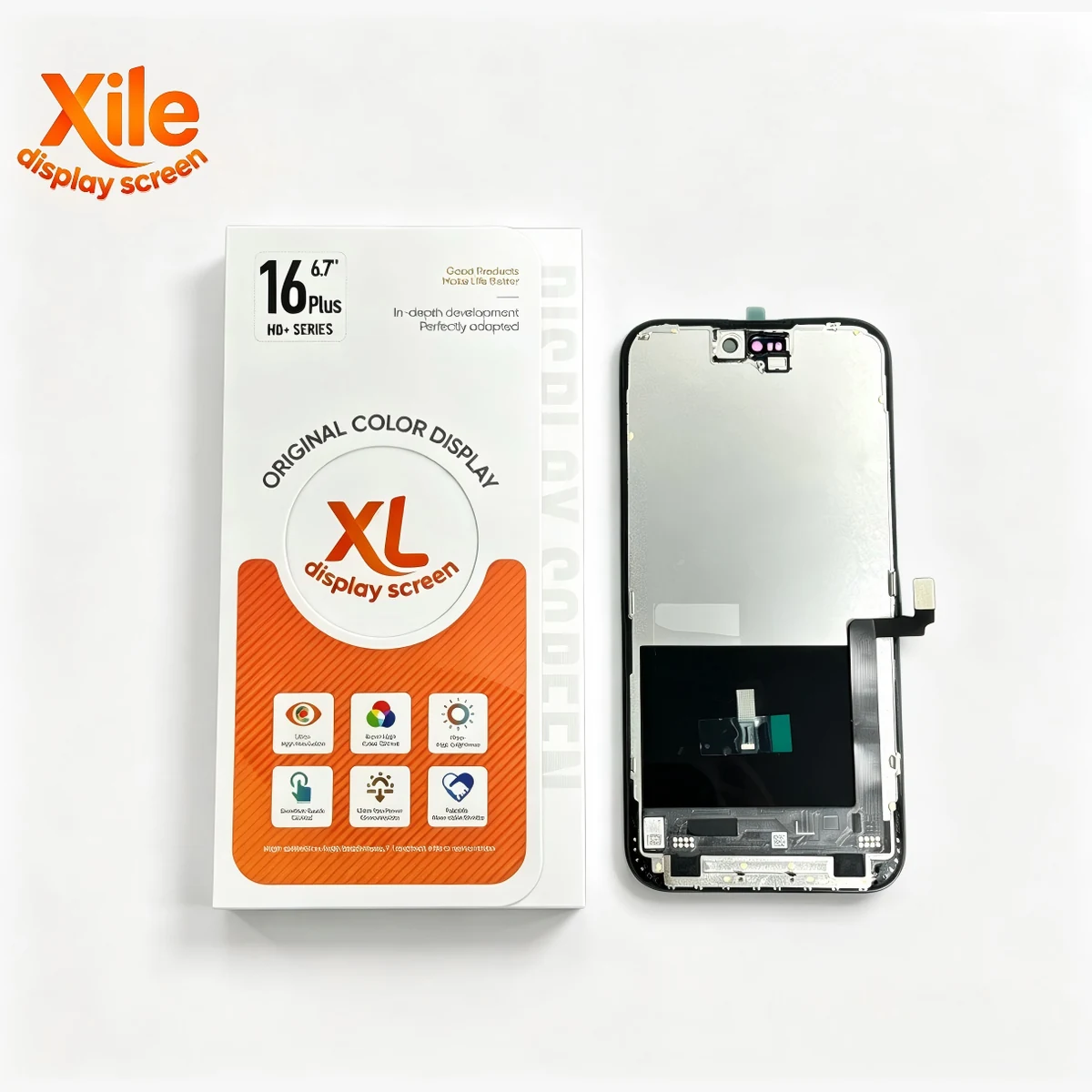 LCD iPhone 16 Plus Xile HD+ Incell tampak depan